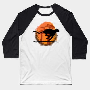 Cheetah Silhouette - Savannah Baseball T-Shirt